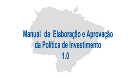 Capa Manual da Elaboração da Política de Investimento.